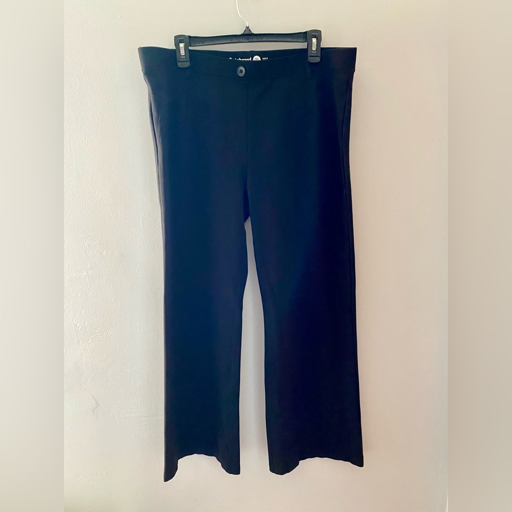 Betabrand Classic Dress Pant Yoga Pants | Straight Black 2XL Petite